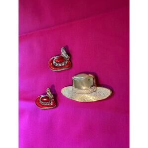 Hat Themed Brooch Set of Three
